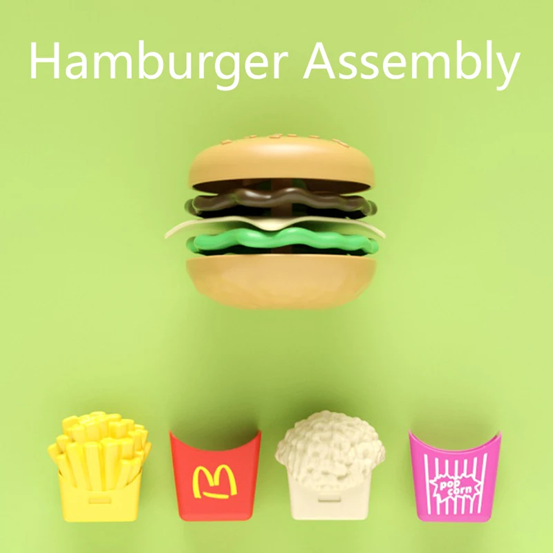 Children Hamburger Pretend Play Cooking Toys Set Mini Simulation Food Kitchen Toys For Girls Sandwich Fries Burger Assembly Game - Image 3