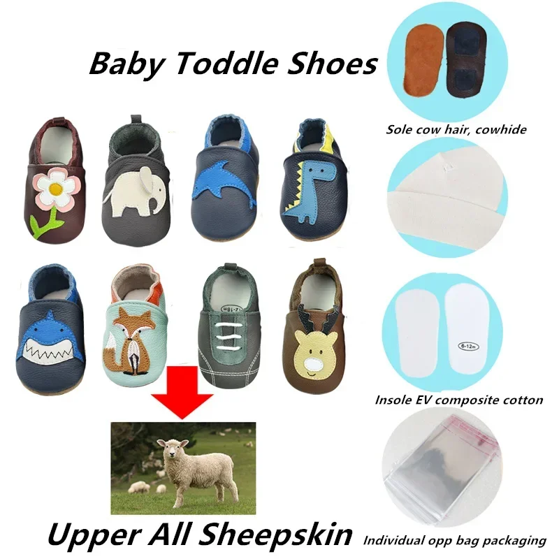 Autumn Baby Shoes Toddle Boys Girls Skid-Proof Shoe Soft Sheepskin Sneakers Fashion Animal Picture First Walker Moccasins 0-24M - Image 6