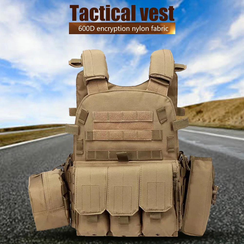 Nylon Tactical Vest Body Armor Hunting Carrier Airsoft Accessories Men Combat MOLLE Camo Military Army Vest Outdoor CS Hunting - Image 3
