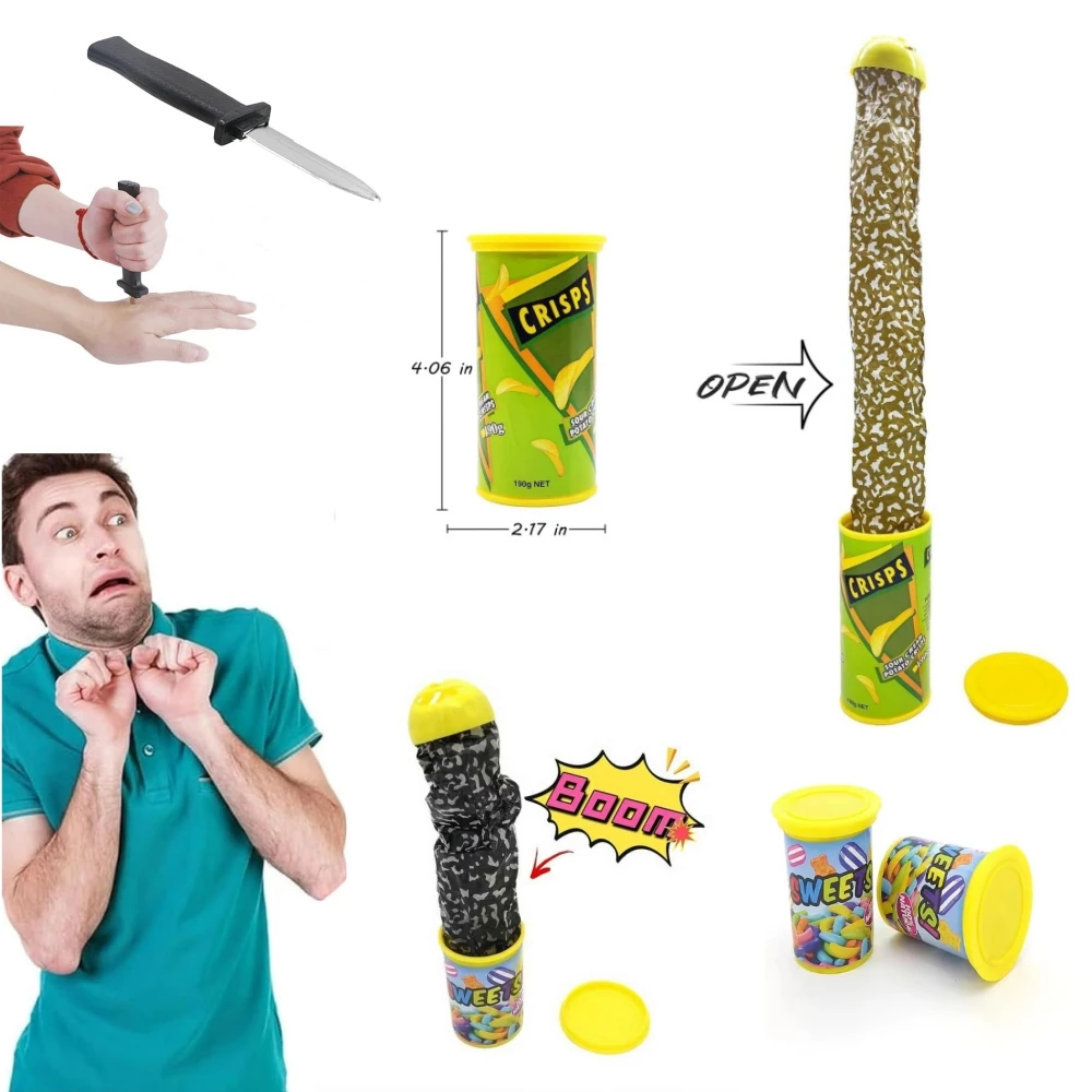 Prank Potato Chip Can Jump Spring Snake Toy Gift April Fool Day Halloween Party Decoration Jokes Prank Trick Fun Joke Toys Gifts - Image 2