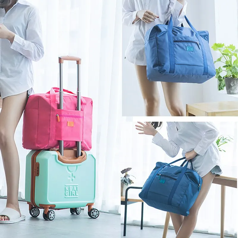 Foldable Travel Duffel Bag Lightweight Travel Bag for Women and Men Tote Carry On Luggage Bag Weekender Overnight Bag - Image 2