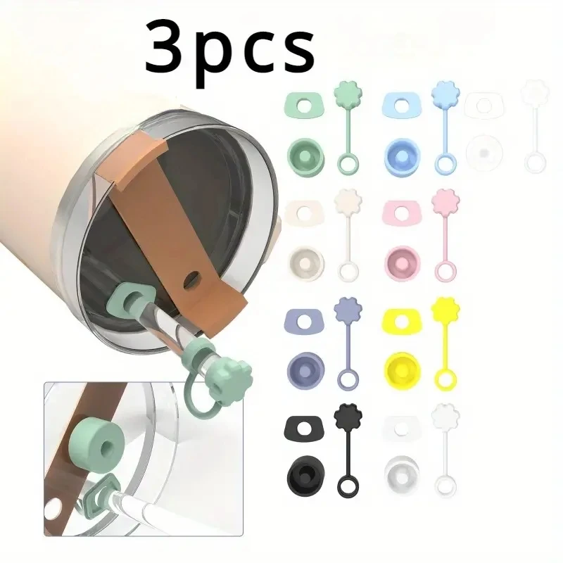3pcs Silicone spill Proof stopper set For stanley cup 1.0 2.0 40oz/ 30oz Tumble Accessories straw cap Spill stopper Leak stopper