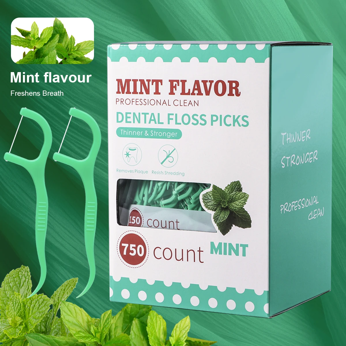 Mint dental floss stick - home portable disposable care dental floss stick - oral care - deep cleaning - interdental cleaning