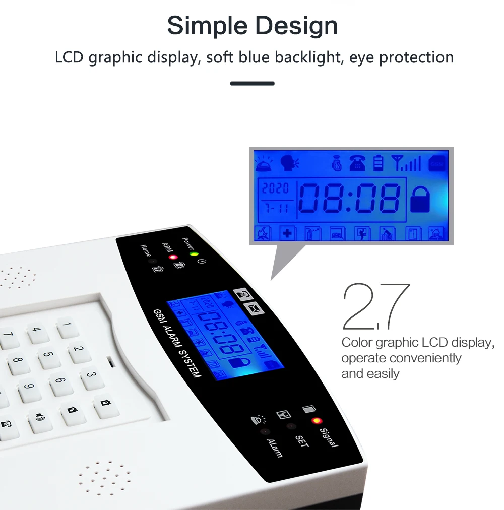Tuya APP 2.4 Inch Screen WIFI+GSM/4G Burglar Alarm System Keyboard Control Home Security Alarm Sensor Motion Detector - Image 6