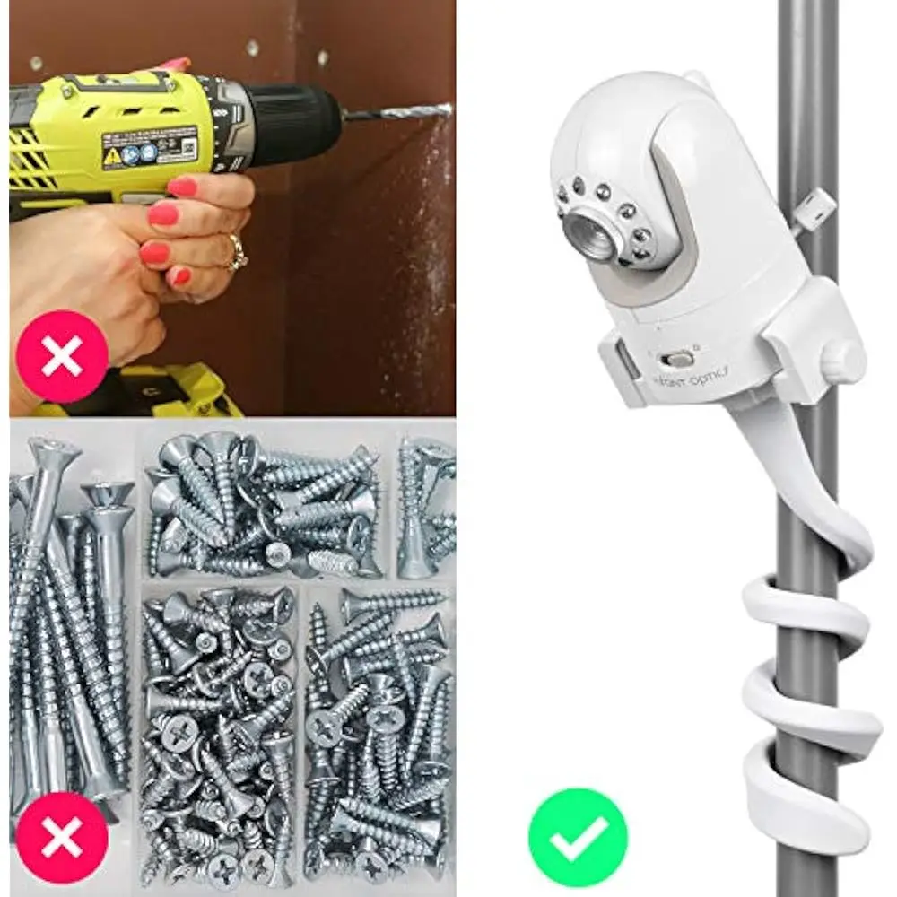 Universal Baby Monitor Bed Bracket Multifunction Camera Holder 1/4 Screw Flexible Clip Hose Holeless Mounting CCTV Phone Stand - Image 5