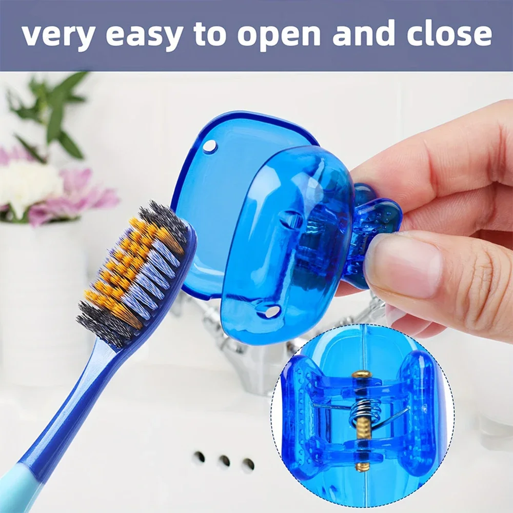Travel Toothbrush Cover Case Waterproof Protective Cap with Clip Portable Brush Head Protector for Home & Trips