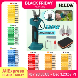 HILDA Brushless Electric Pruning Shears Cordless Fruit Tree Branches Scissors Power Tool For Makita 18V Battery