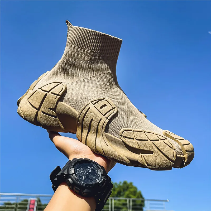 Outdoor Winter Men Casual Boots Designer Soft Sneakers Breathbale Men‘s Socks Shoes Slip-On Flat Lightweight Walking Sport Shoes - Image 2
