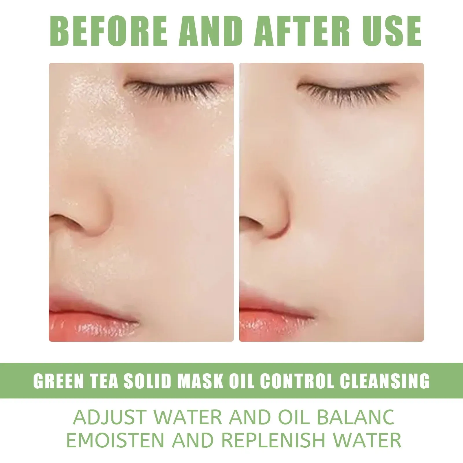 Face Clean Mask Green Tea Stick Deep Cleansing Mud Film Oil Control Remove Blackheads Pores Shrink Beauty Skin Set for Travel - Image 6