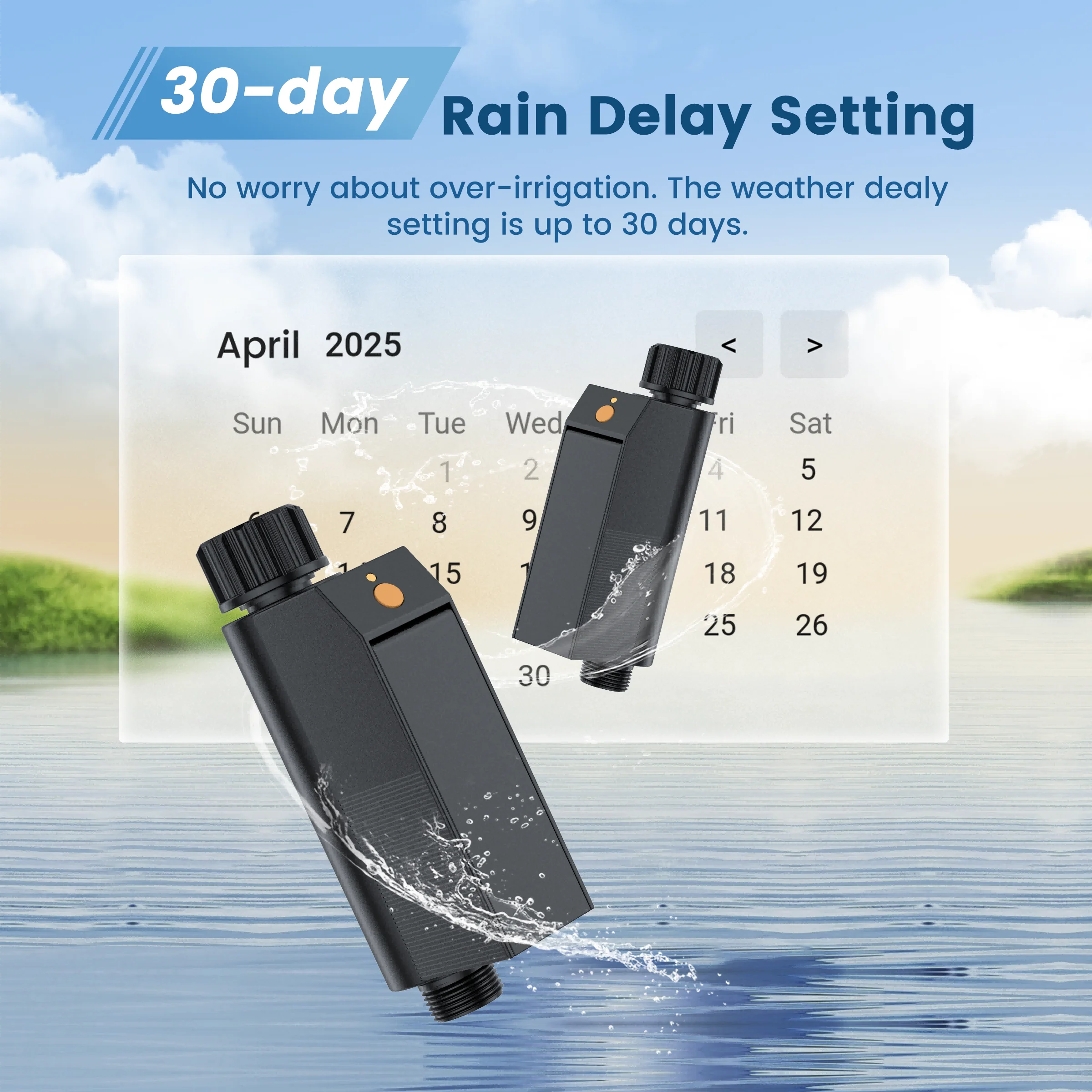 GIRIER Tuya WiFi Water Timer No Hub Required Smart Sprinkler Timer for Garden Hose Drip Irrigation System 2-Year Battery Life - Image 4