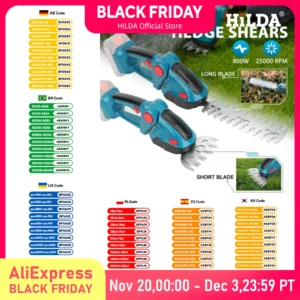 HILDA 2 IN1 Electric Hedge Trimmer Cordless Handheld Weeding Pruning Shear Shrub Mower Garden Tool For Makita 18V Battery