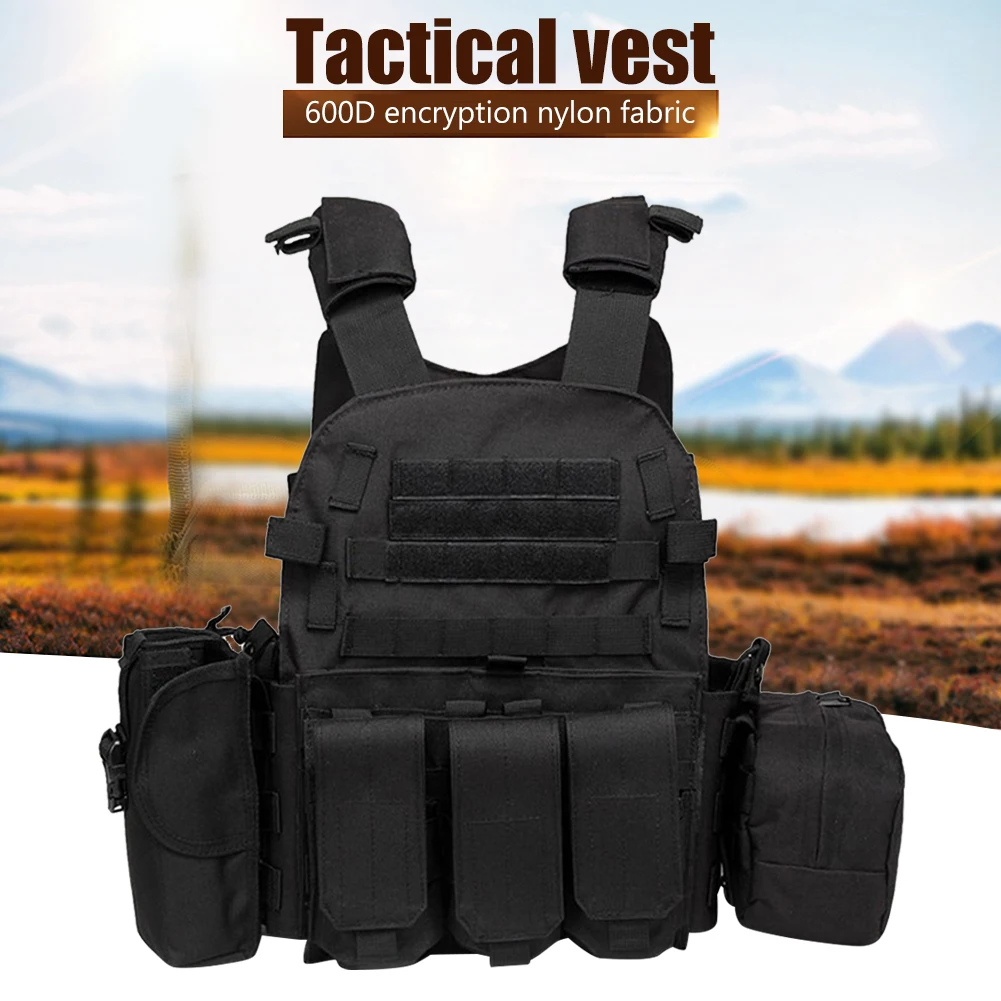Nylon Tactical Vest Body Armor Hunting Carrier Airsoft Accessories Men Combat MOLLE Camo Military Army Vest Outdoor CS Hunting - Image 4