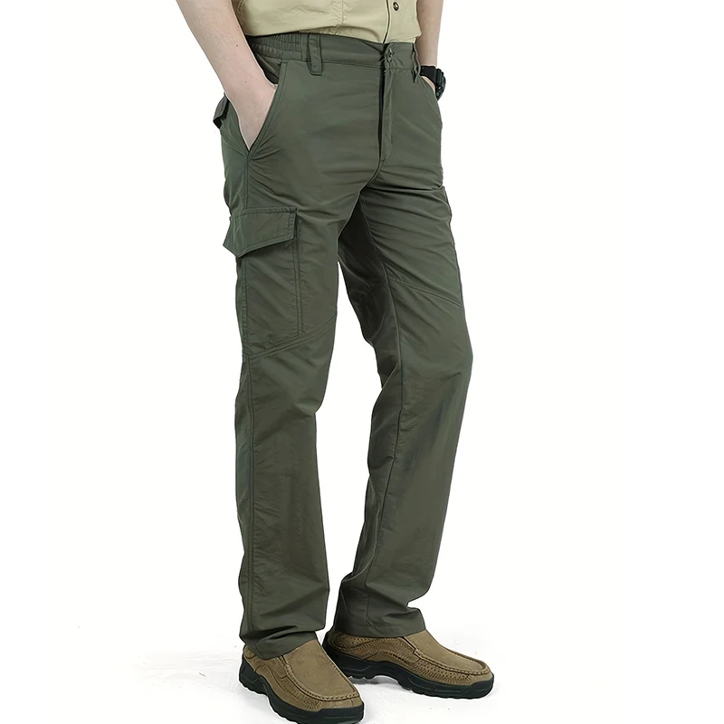Casual Men Pants Summer Multiple Pockets Cargo Pants Quick Dry Thin Trousers Outdoor Hiking Workout Breathable Long Pant New - Image 6
