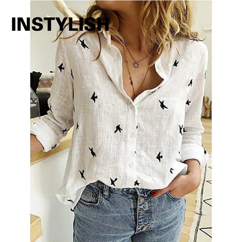Women Casual Long Sleeve Cotton Linen Shirt Elegant Solid Cardigans Autumn Button Lapel Shirt Loose Oversized Blouse Tunics - Image 5
