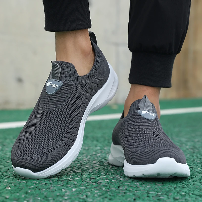 Mens Walking Shoes Breathable Mesh Summer Men Shoes Slip on Fashion Tennis Sneakers Comfort Gym Workout Trainers Running Shoes