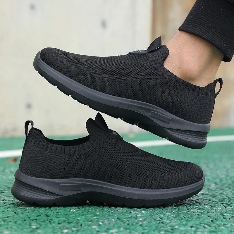 Mens Walking Shoes Breathable Mesh Summer Men Shoes Slip on Fashion Tennis Sneakers Comfort Gym Workout Trainers Running Shoes - Image 2