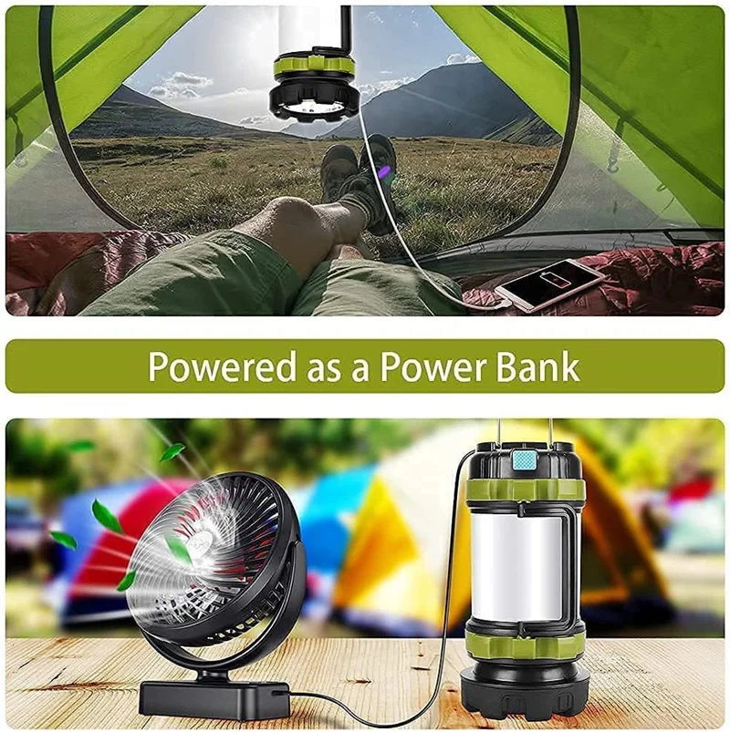 Camping Lantern Rechargeable 3000 Capacity Power Bank Camping Flashlight Waterproof Led Portable Camping Lamp Torch Flash Light - Image 3