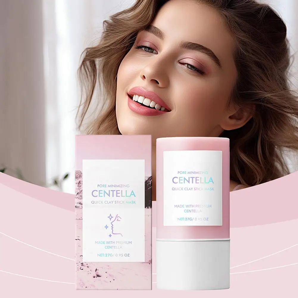 Centella Clay Stick Mask 27g Deep Hydration Pore Minimizing Soothing Brightening Facial Skin Care Fast Convenient Beauty Pink - Image 2