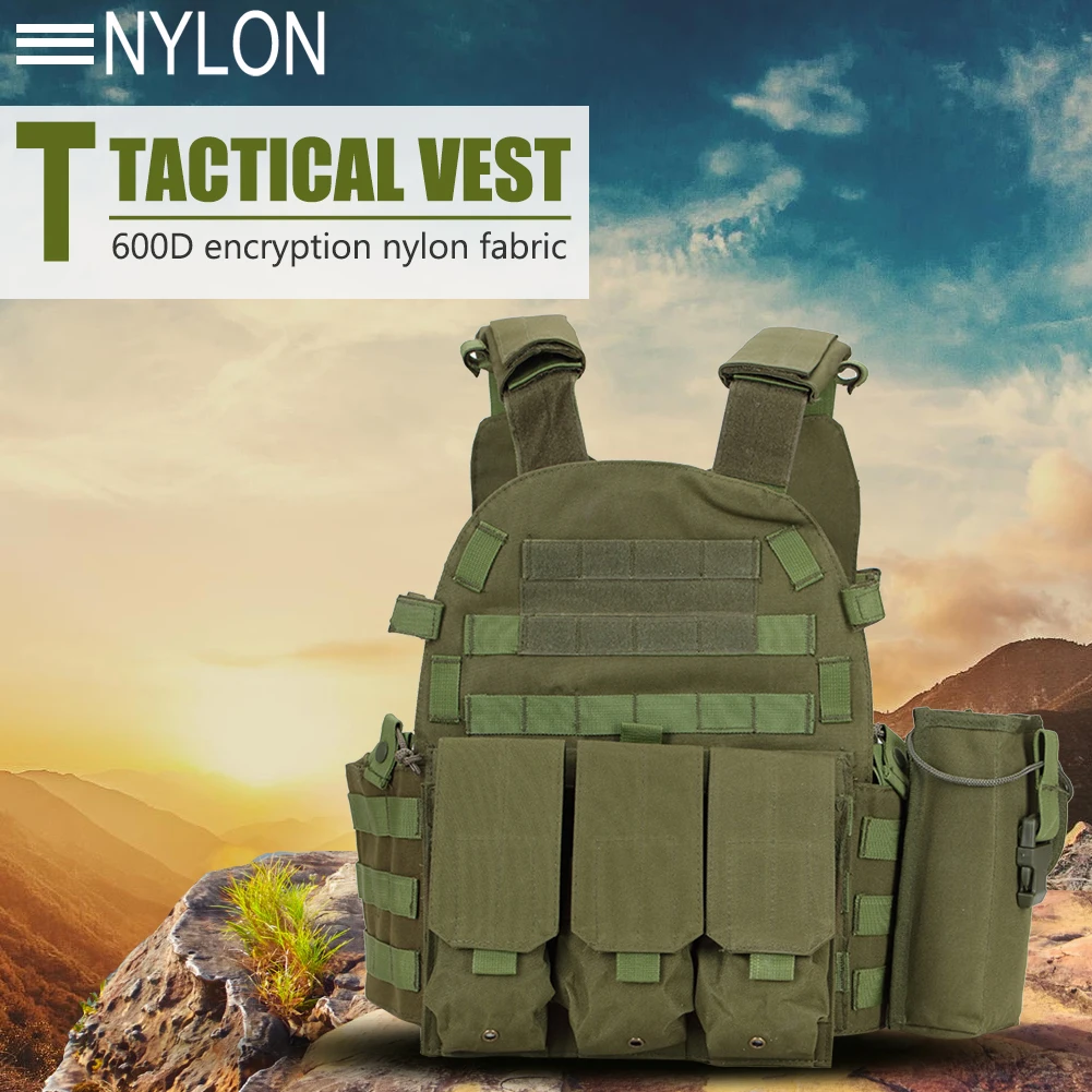 Nylon Tactical Vest Body Armor Hunting Carrier Airsoft Accessories Men Combat MOLLE Camo Military Army Vest Outdoor CS Hunting - Image 2