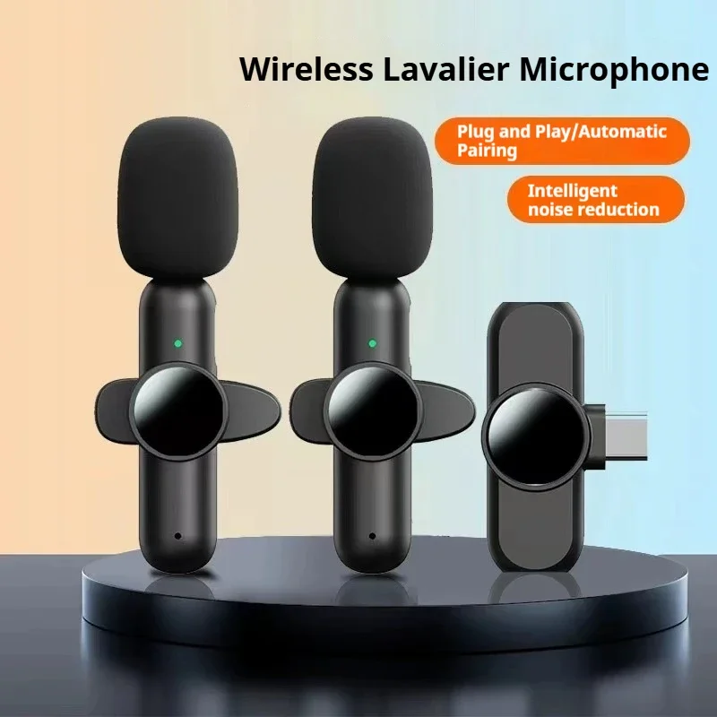 Wireless Lavalier Microphone Mini Portable Smart Noise Reduction Video Recording Microphone for iPhone Android Lapel Mic - Image 2