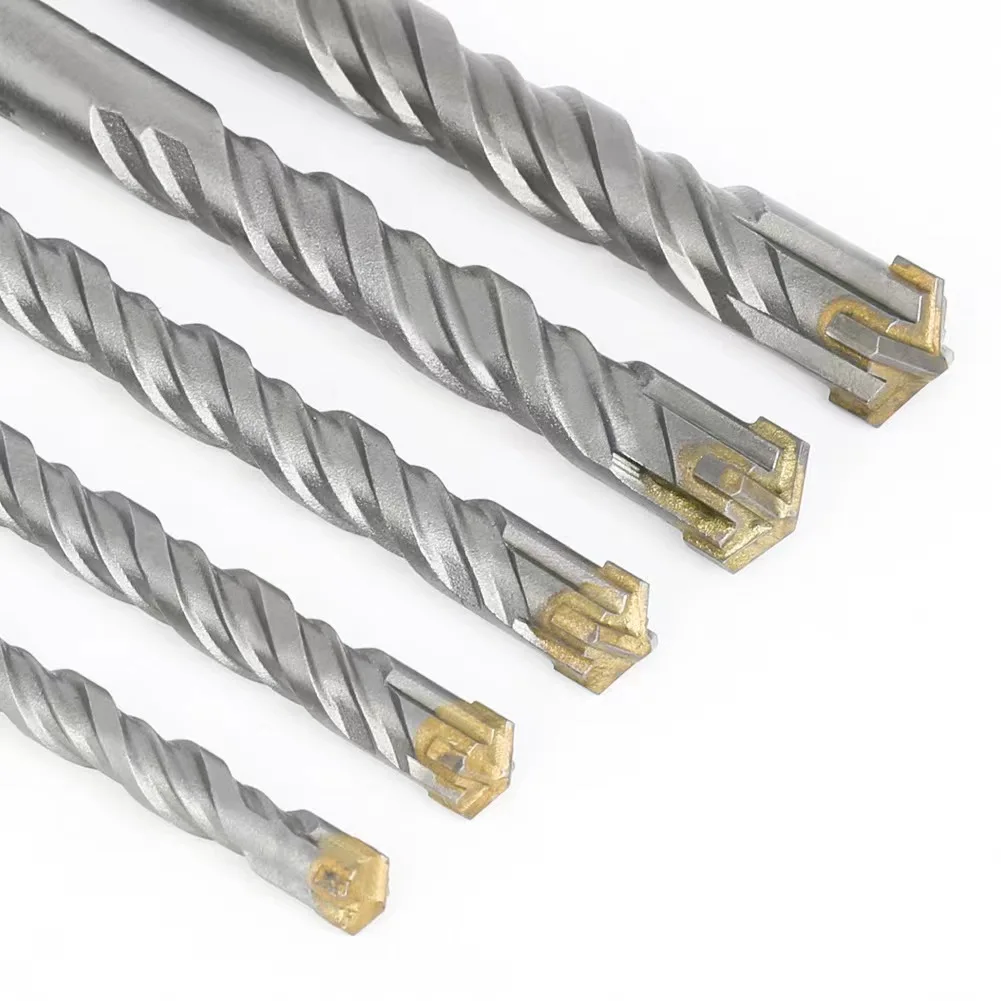 Concrete SDS Plus bit Cross Cutter head double auger Hammer 110 160 210 350 500mm Wall Brick Block Electric Hammer Masonry Bit - Image 2