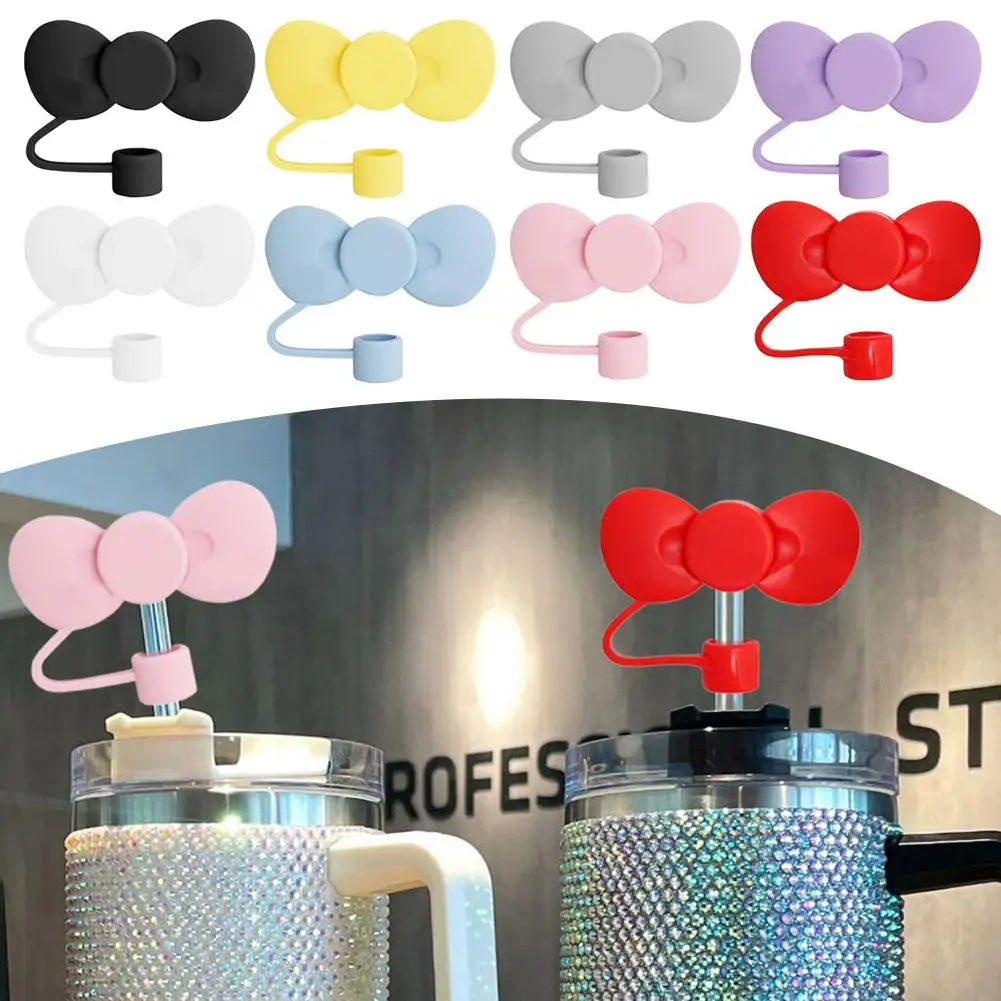 Lovely Bow Straw Covers Cap Toppers For Stanley 30&40 OZ Tumbler Cup Reusable Cute Silicone Straw Tips Lids Protect Covers New - Image 2