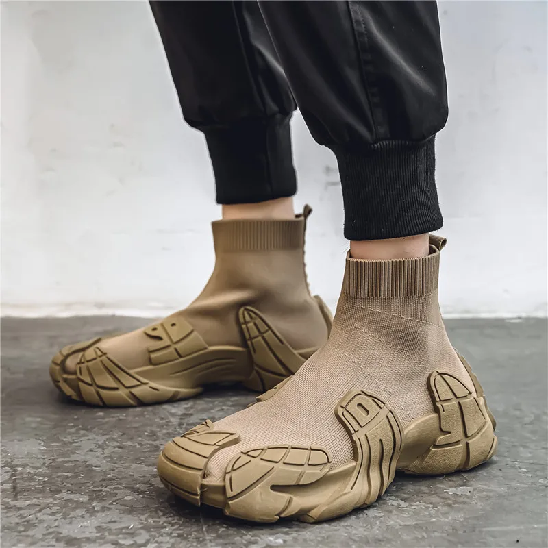 Outdoor Winter Men Casual Boots Designer Soft Sneakers Breathbale Men‘s Socks Shoes Slip-On Flat Lightweight Walking Sport Shoes - Image 5