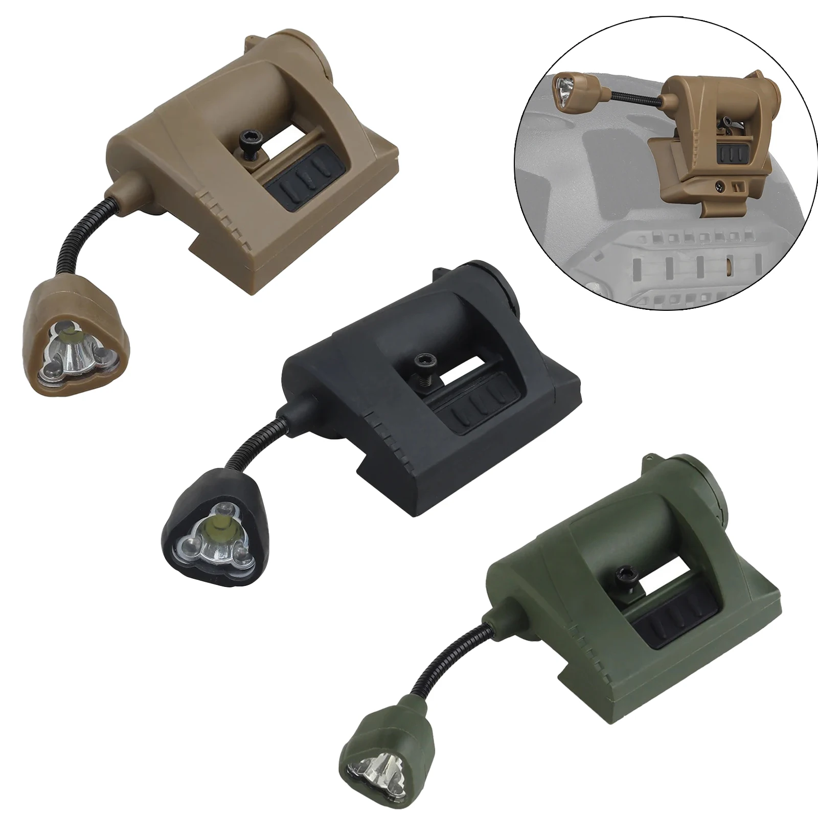 Tactical Helmet Light 3 Modes LED Flashlight Outdoor Night Lighting For Laser Hunting Military Cycling Fishing Helmet Lamp