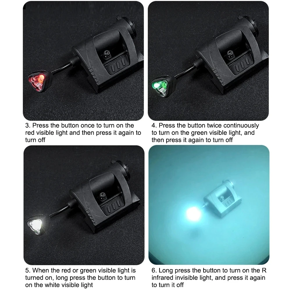 Tactical Helmet Light 3 Modes LED Flashlight Outdoor Night Lighting For Laser Hunting Military Cycling Fishing Helmet Lamp - Image 4