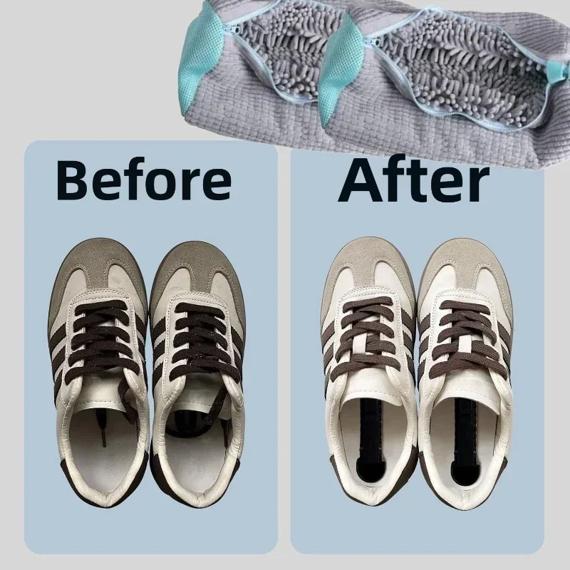 1-6PCS Shoes Washing Bag For Washing Machine Plush Fluffy Fibers Easily Remove Dirt Laundry Bags Anti-Deformation Home Organizer - Image 2
