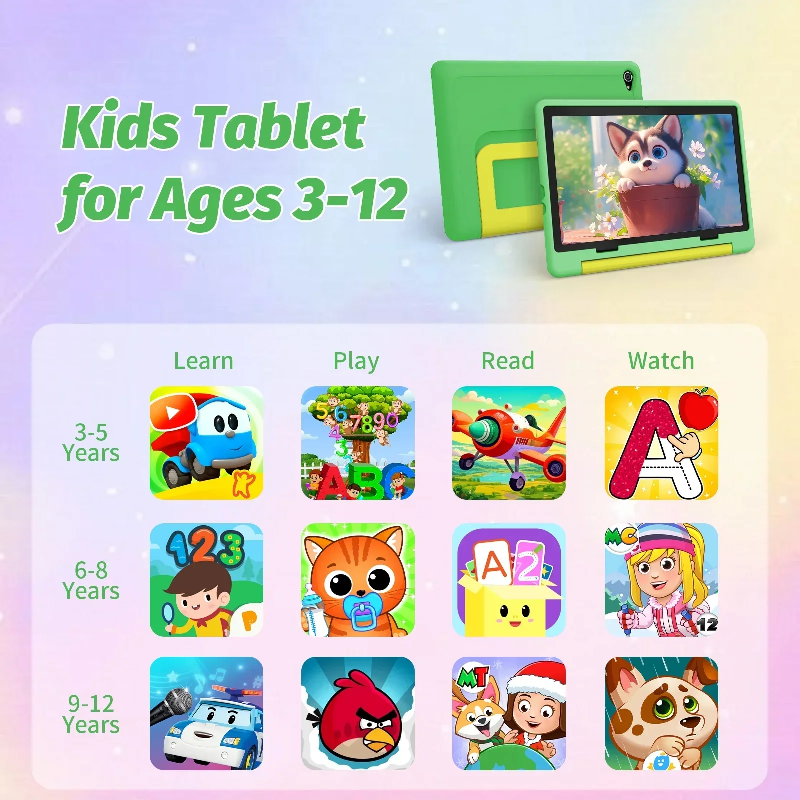 Kid Tablet 10 Inch Android 15 Octa Core 14GB RAM 64GB ROM 128GB Expandable 5000mAh WiFi Bluetooth Children's Gift Kids Software - Image 3