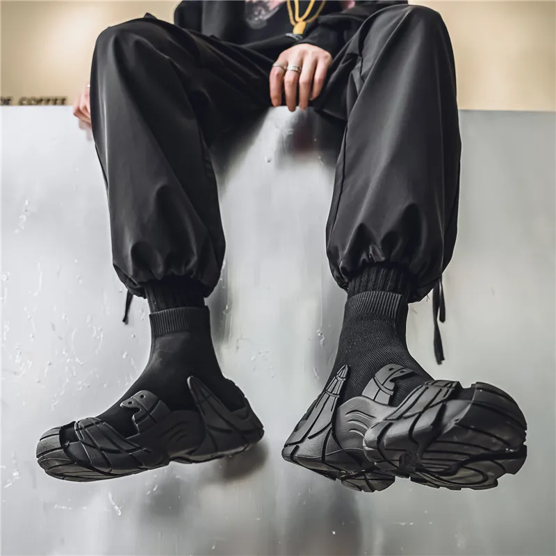 Outdoor Winter Men Casual Boots Designer Soft Sneakers Breathbale Men‘s Socks Shoes Slip-On Flat Lightweight Walking Sport Shoes - Image 4