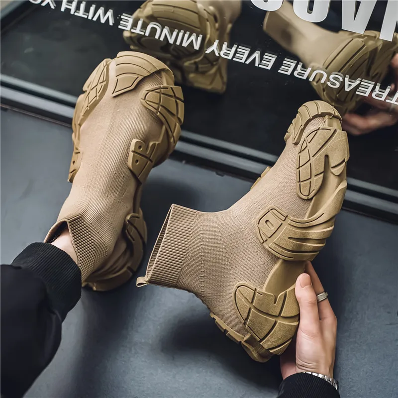 Outdoor Winter Men Casual Boots Designer Soft Sneakers Breathbale Men‘s Socks Shoes Slip-On Flat Lightweight Walking Sport Shoes - Image 6