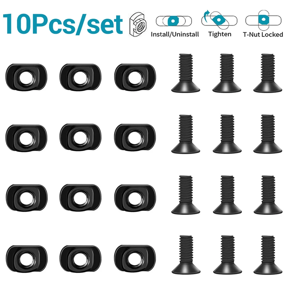 10Pcs M-LOK Screw and Nut Replacement Rails T-Nut Screw Replacement Set for MLOK Handguard Rail Sections Hunting Gun Accessories - Image 2