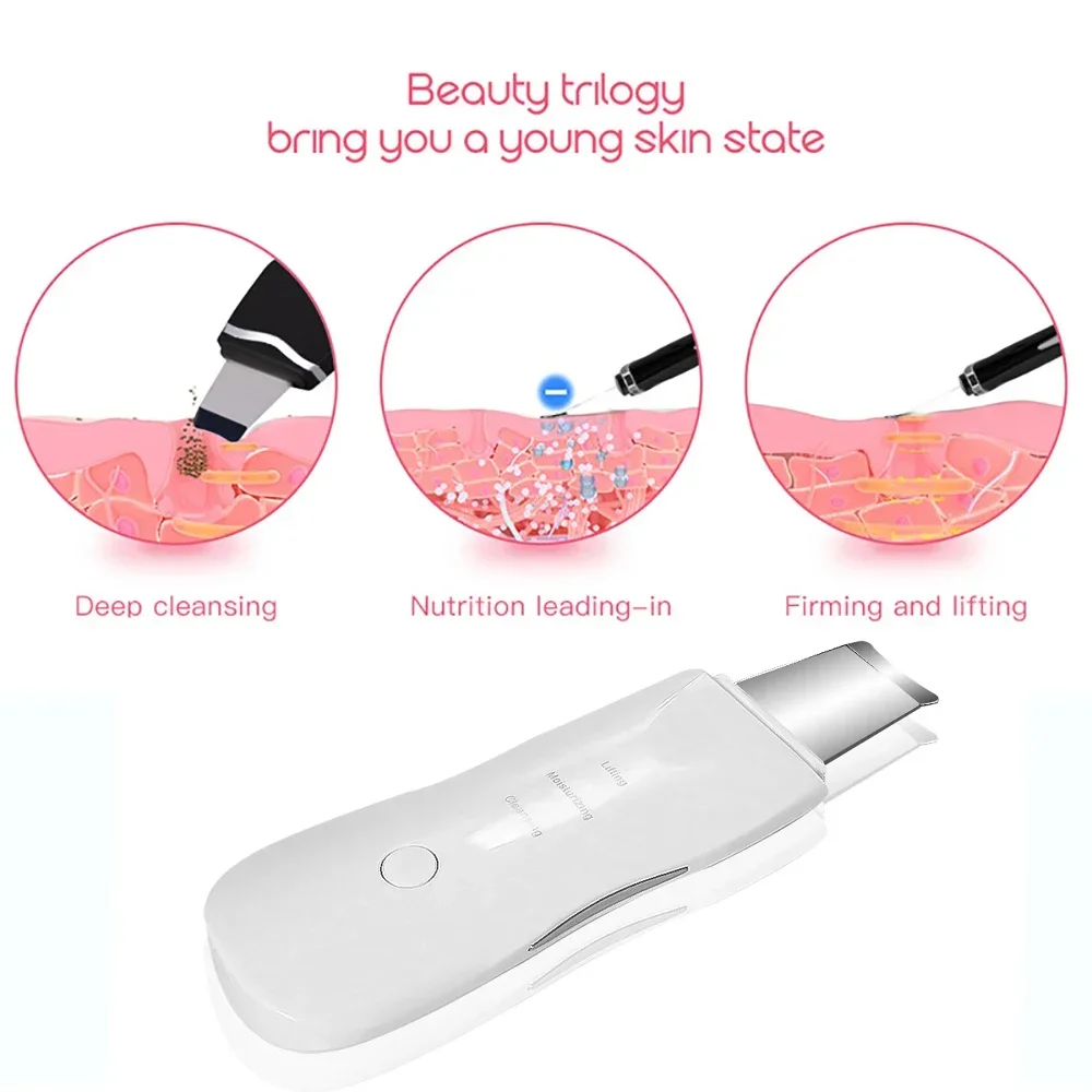 Professional No Ultrasonic Facial Skin Scrubber Ion Deep Face Cleaning Peeling Rechargeable Skin Care Device Beauty Instrument - Image 4