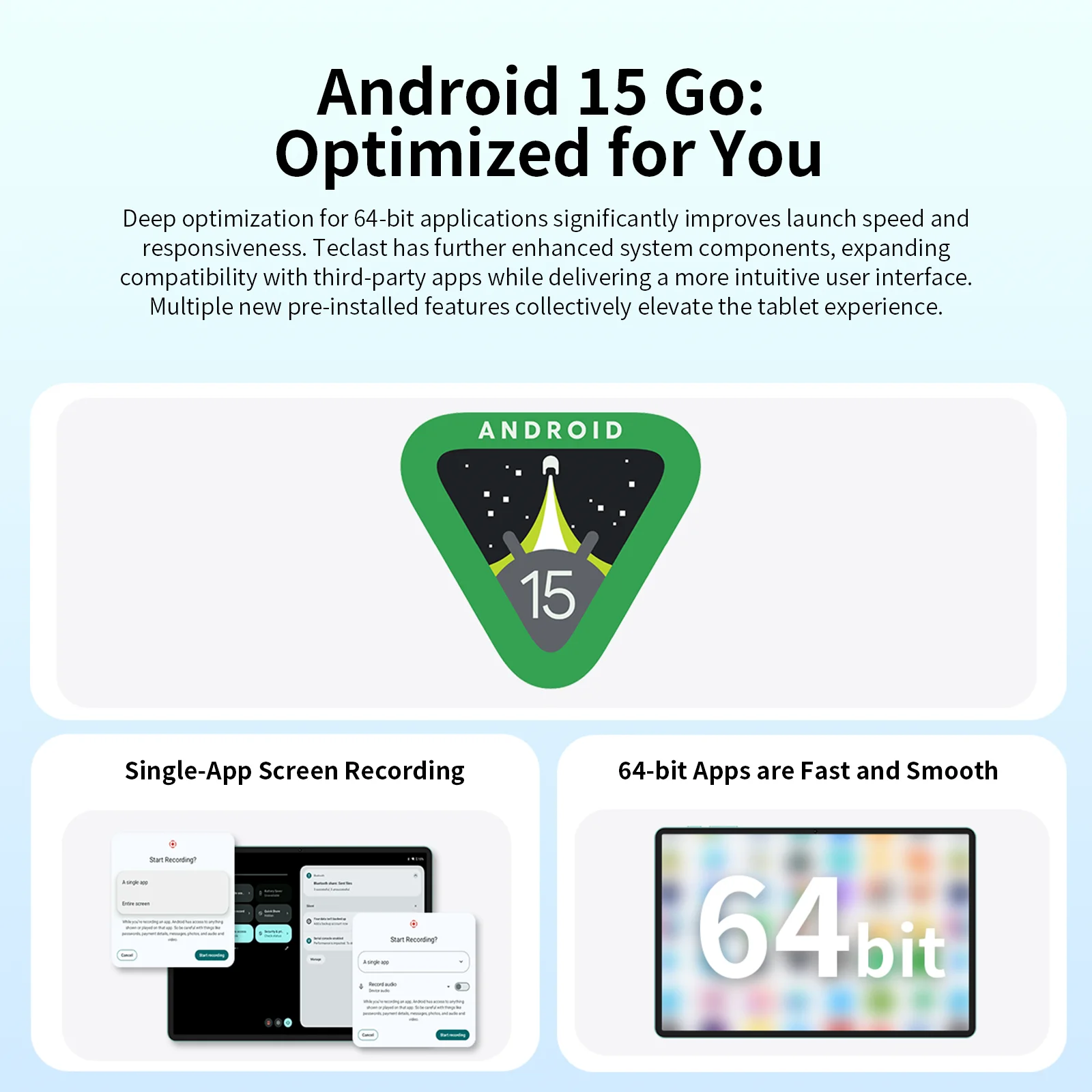 Teclast P33 Android 15 Tablet 10.1" 1280x800 IPS A333 5-core Max 9GB RAM 64GB ROM 6000mAh Type-C Metal Body Tablets PC Wi-Fi 6 - Image 3