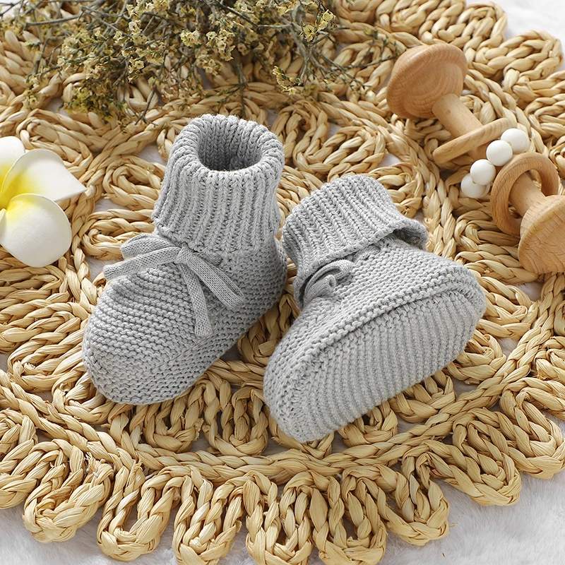 Baby First Walkers Shoes 0-18m Solid Color Knitted Newborn Boys Girls Indoor Outdoor Prewalkers Comfortable Soft Soled Non Slip - Image 3