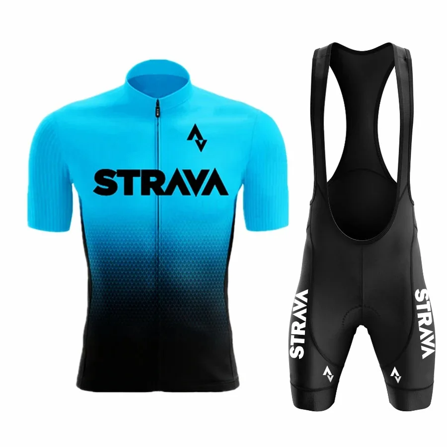 2024Strava Pro Bicycle Team Short Sleeve Maillot Ciclismo Men's Cycling Jersey Sets Summer Breathable Cycling Clothing Suit - Image 2