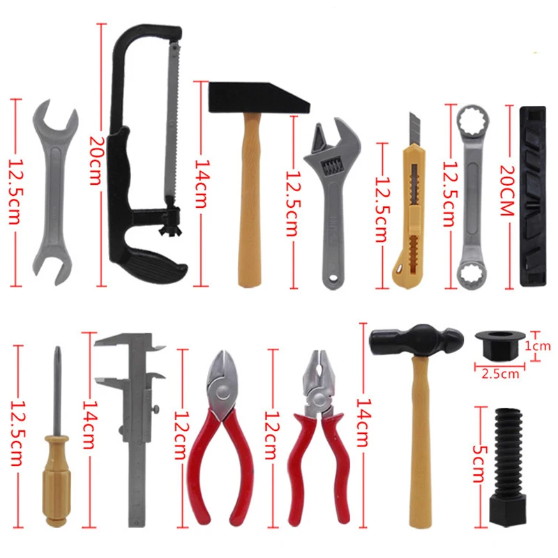 Kids Toys Simulation Repair Tools Set for Boy Safe Plastic Children Maintenance Tools Screwdriver Hammer Tongs Pretend Play Toy - Image 3