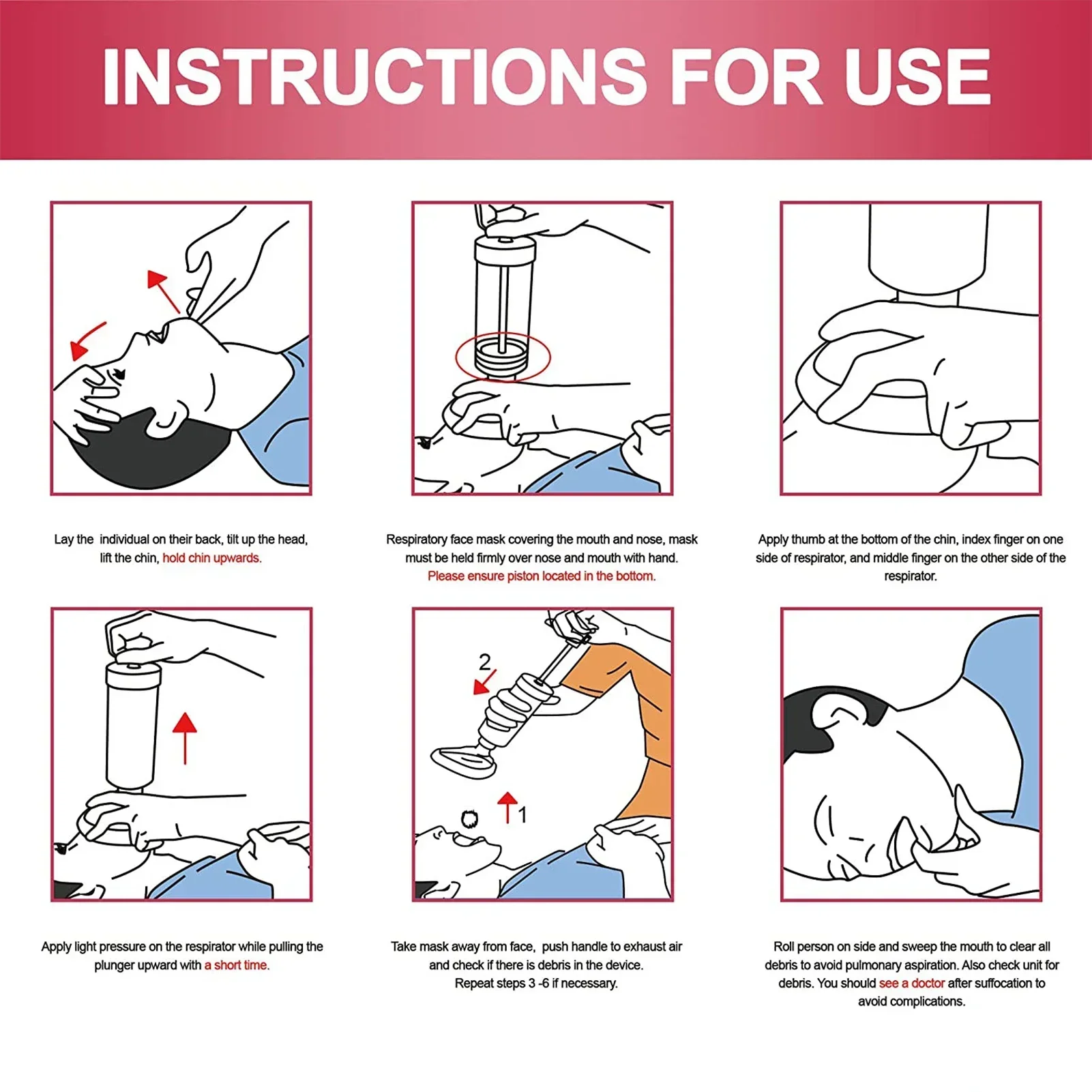 Upgrade Portable Anti Choking Device Choking Emergency Life Saving Suction Vac Anti Choke Device First Aid Kit for Kids Adults - Image 3