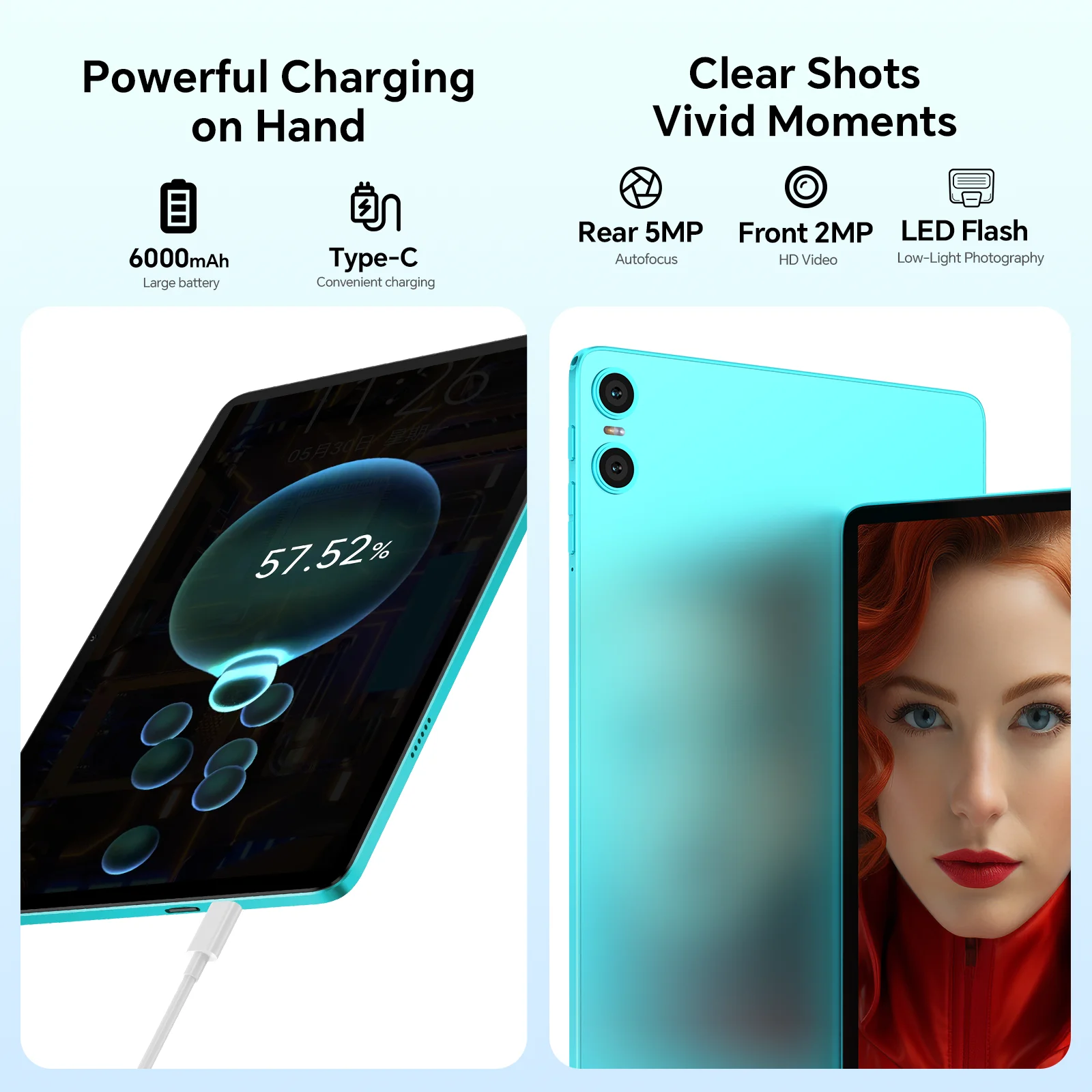 Teclast P33 Android 15 Tablet 10.1" 1280x800 IPS A333 5-core Max 9GB RAM 64GB ROM 6000mAh Type-C Metal Body Tablets PC Wi-Fi 6 - Image 6