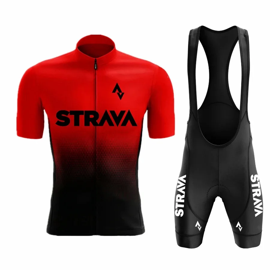 2024Strava Pro Bicycle Team Short Sleeve Maillot Ciclismo Men's Cycling Jersey Sets Summer Breathable Cycling Clothing Suit - Image 4