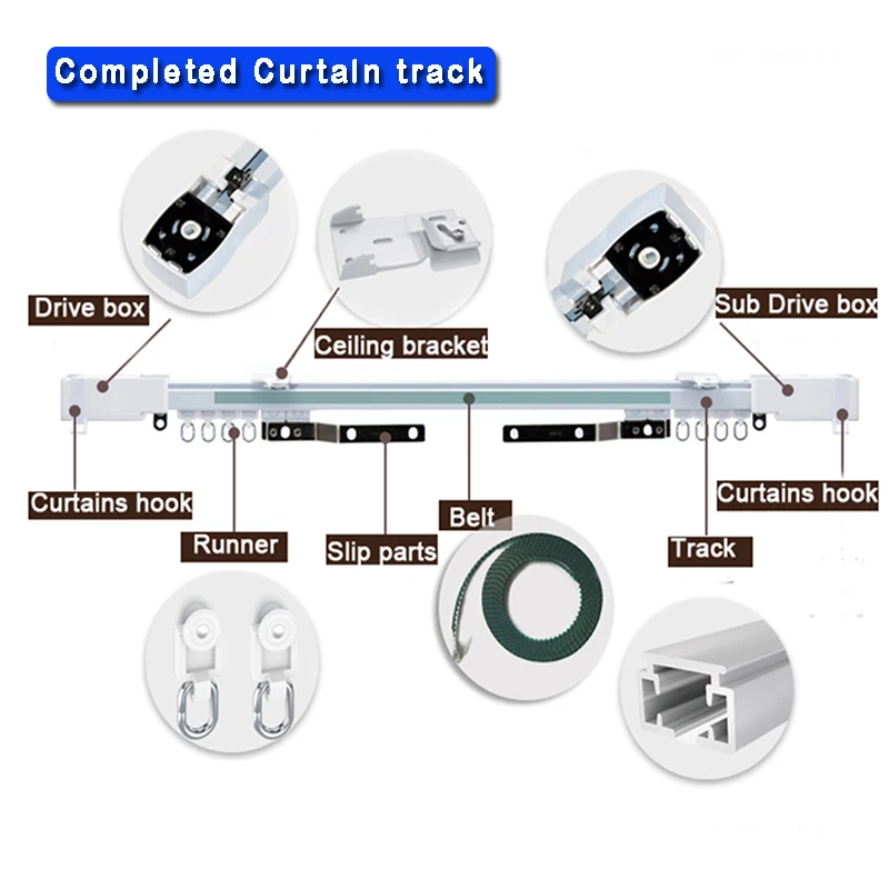 Tuya Newest shorter Smart WiFi engine Motorized curtain cornice Intelligent Track curtain motor Support Alexa Google home Alice - Image 6