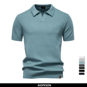 2025 New Summer Premium Solid Color Men's Golf Polo Shirt for Collared Breathable Fabric Social Casual Top Male Polo Shirts