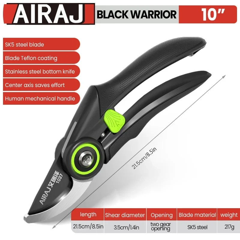 AIRAJ Pruning Shear Garden Tools Labor Saving Scissors Gardening Plant Sharp Branch Pruners Protection Hand Durable - Image 2