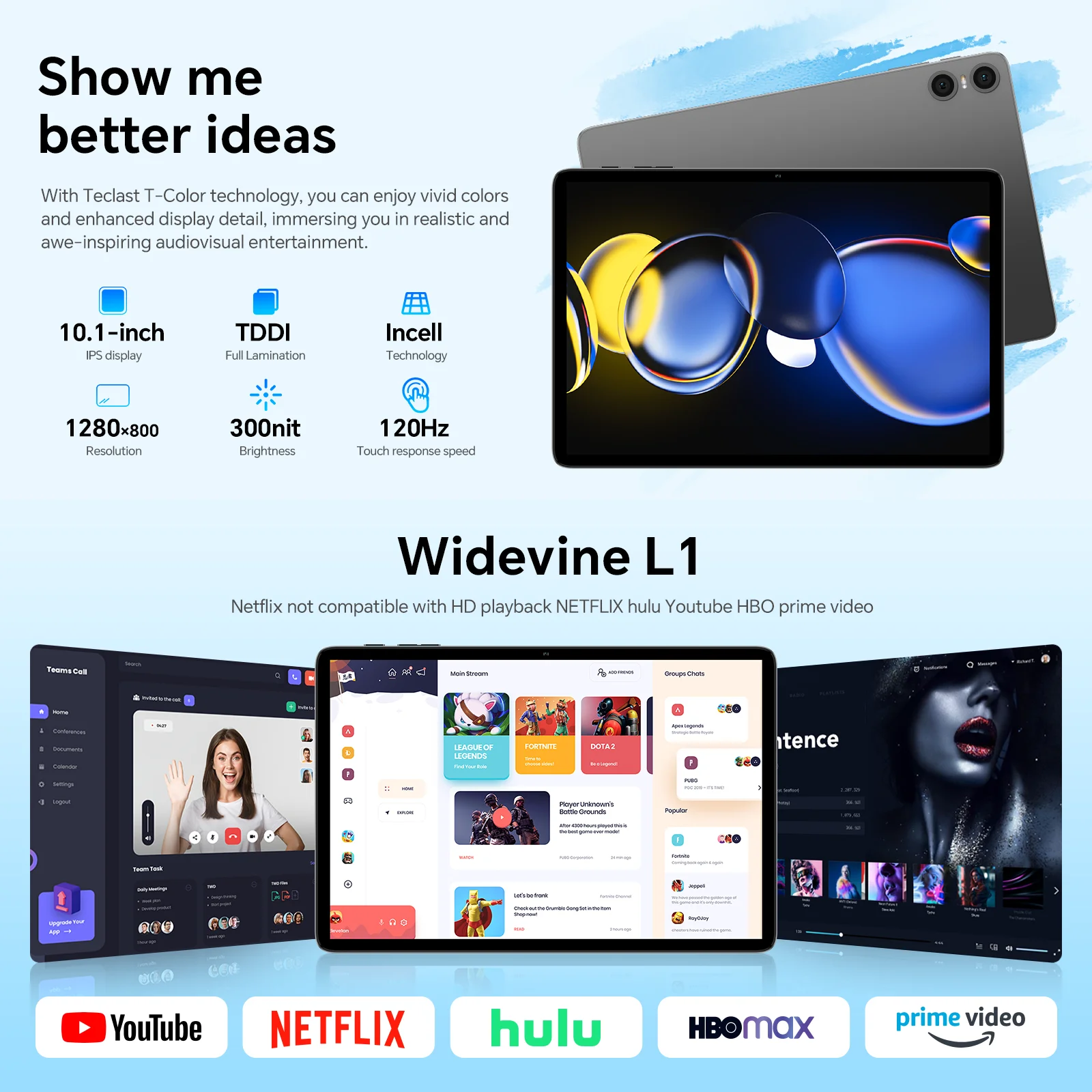 Teclast P30T Android 15 Tablet 10.1" IPS Max 12GB RAM 128GB ROM T606 8-core 6000mAh Keyboard/Case/Mouse/Stylus/Headphone/Stand - Image 4