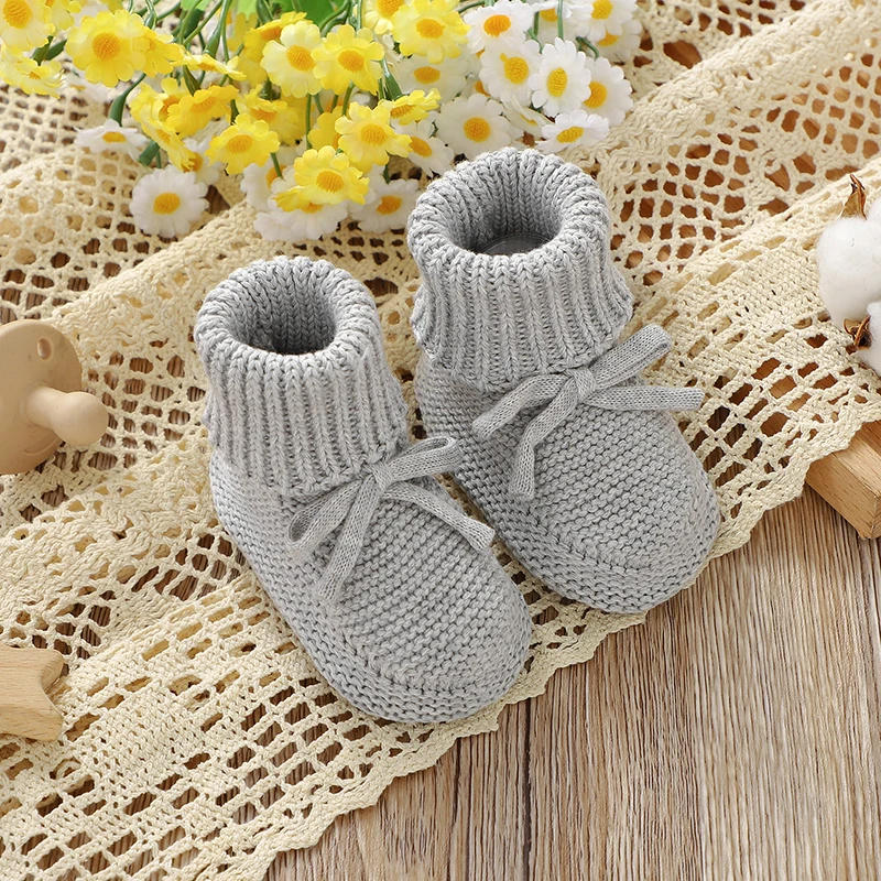 Baby First Walkers Shoes 0-18m Solid Color Knitted Newborn Boys Girls Indoor Outdoor Prewalkers Comfortable Soft Soled Non Slip - Image 2