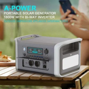 Lifepo4 Battery 1800W Porable Power Station Outdoor Powerful Power Bank Solar Generator Battery Emergency Power Supply Camping