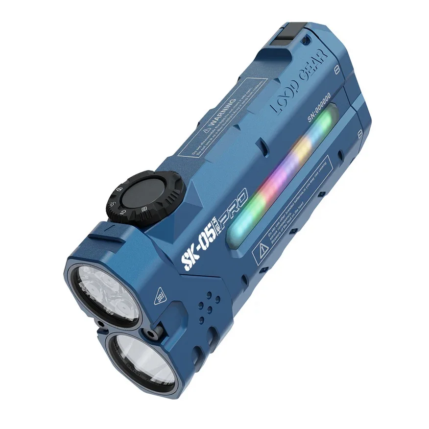  LOOP SK05 Pro Blue Flat LED Flashlight 4360LM with 8000mAh Power Bank Floodlight Spotlight for Outdoor Hiking Self Defense