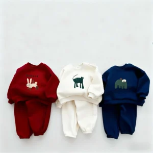 Baby Clothing Set 2Piece/Set Outer Wear Autumn Wear Long-sleeved Sweatshirt+Pants Boys Girls Lovely Hoodie Sweatpants Outfit